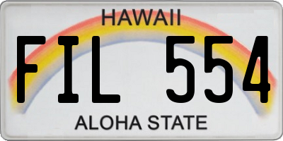 HI license plate FIL554