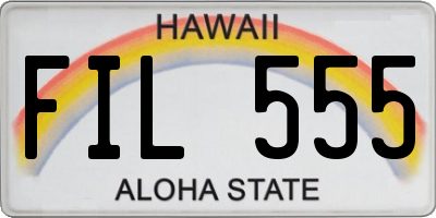 HI license plate FIL555