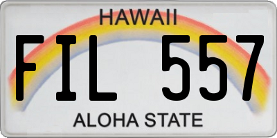 HI license plate FIL557