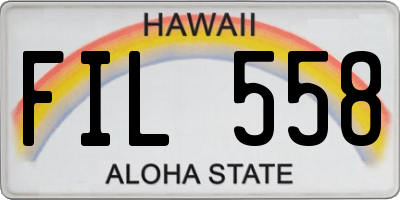 HI license plate FIL558