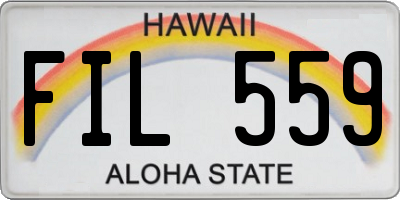 HI license plate FIL559