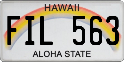 HI license plate FIL563