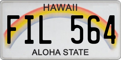 HI license plate FIL564