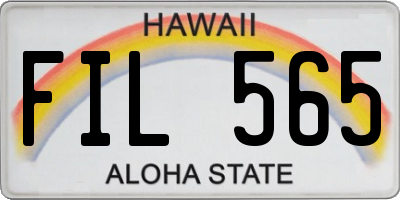 HI license plate FIL565