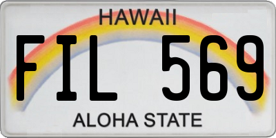 HI license plate FIL569