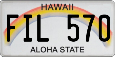 HI license plate FIL570