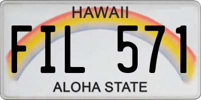 HI license plate FIL571