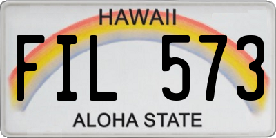 HI license plate FIL573