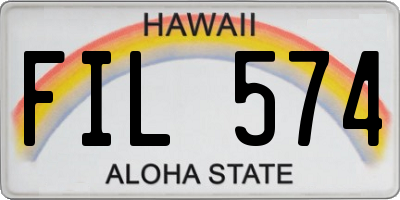 HI license plate FIL574