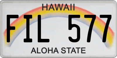 HI license plate FIL577