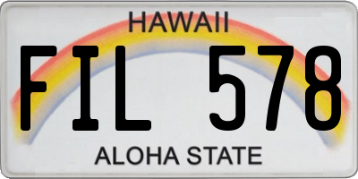 HI license plate FIL578