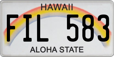 HI license plate FIL583