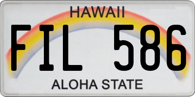 HI license plate FIL586