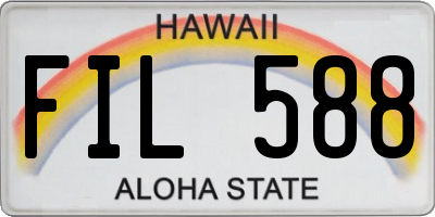 HI license plate FIL588