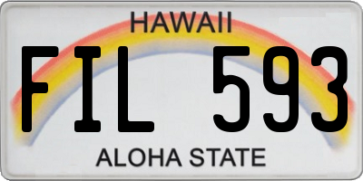 HI license plate FIL593