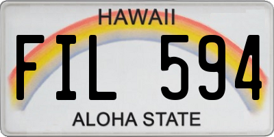 HI license plate FIL594
