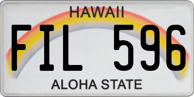HI license plate FIL596