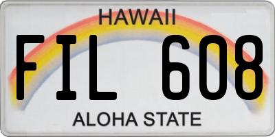 HI license plate FIL608