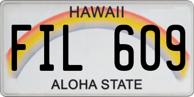 HI license plate FIL609