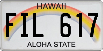 HI license plate FIL617