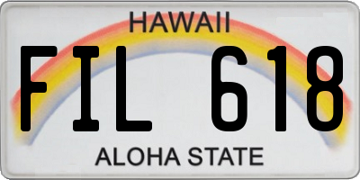 HI license plate FIL618