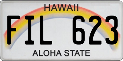 HI license plate FIL623