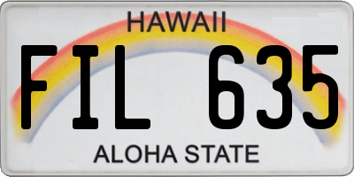 HI license plate FIL635