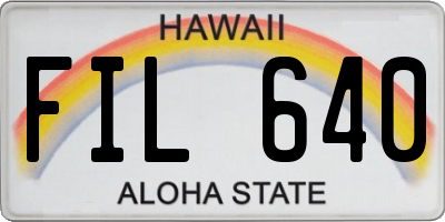 HI license plate FIL640