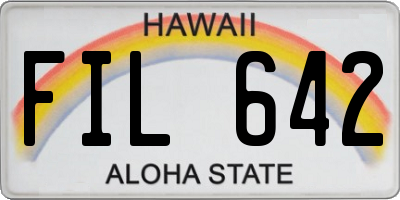 HI license plate FIL642