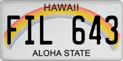 HI license plate FIL643