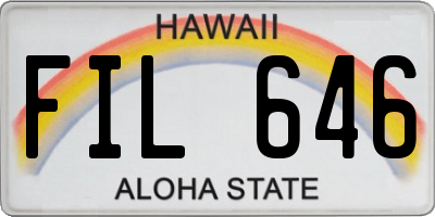 HI license plate FIL646