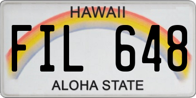 HI license plate FIL648