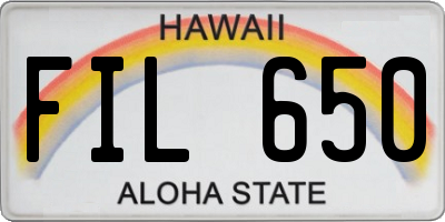 HI license plate FIL650