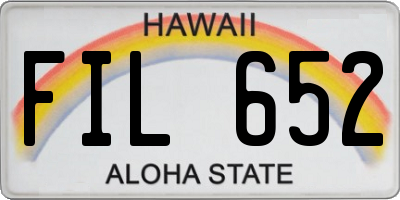 HI license plate FIL652