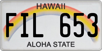 HI license plate FIL653