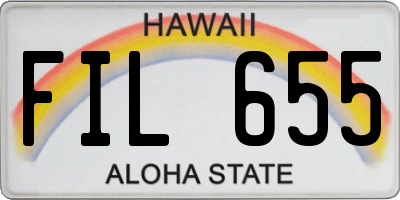 HI license plate FIL655