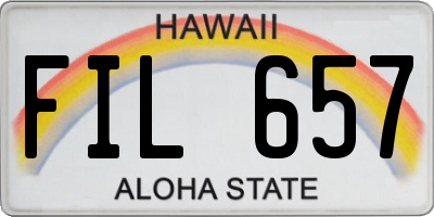 HI license plate FIL657