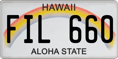 HI license plate FIL660