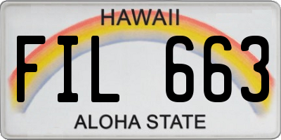 HI license plate FIL663