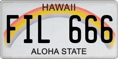 HI license plate FIL666