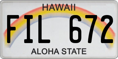 HI license plate FIL672