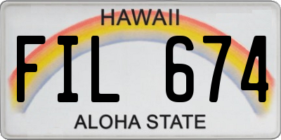 HI license plate FIL674
