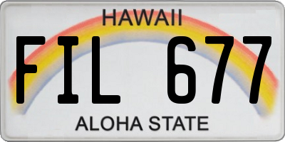 HI license plate FIL677