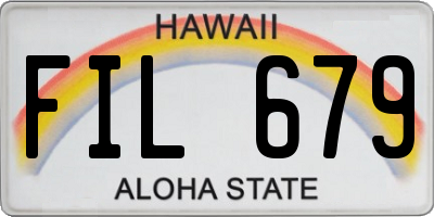 HI license plate FIL679