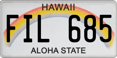 HI license plate FIL685