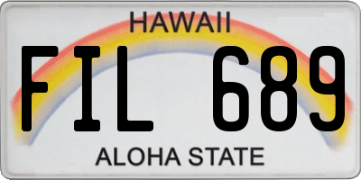 HI license plate FIL689