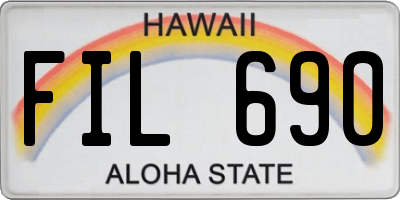 HI license plate FIL690