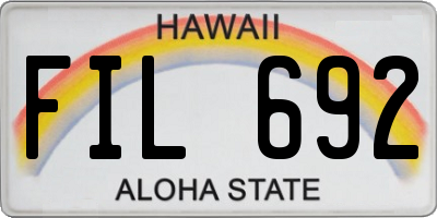 HI license plate FIL692