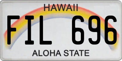 HI license plate FIL696