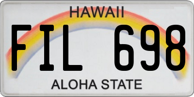 HI license plate FIL698